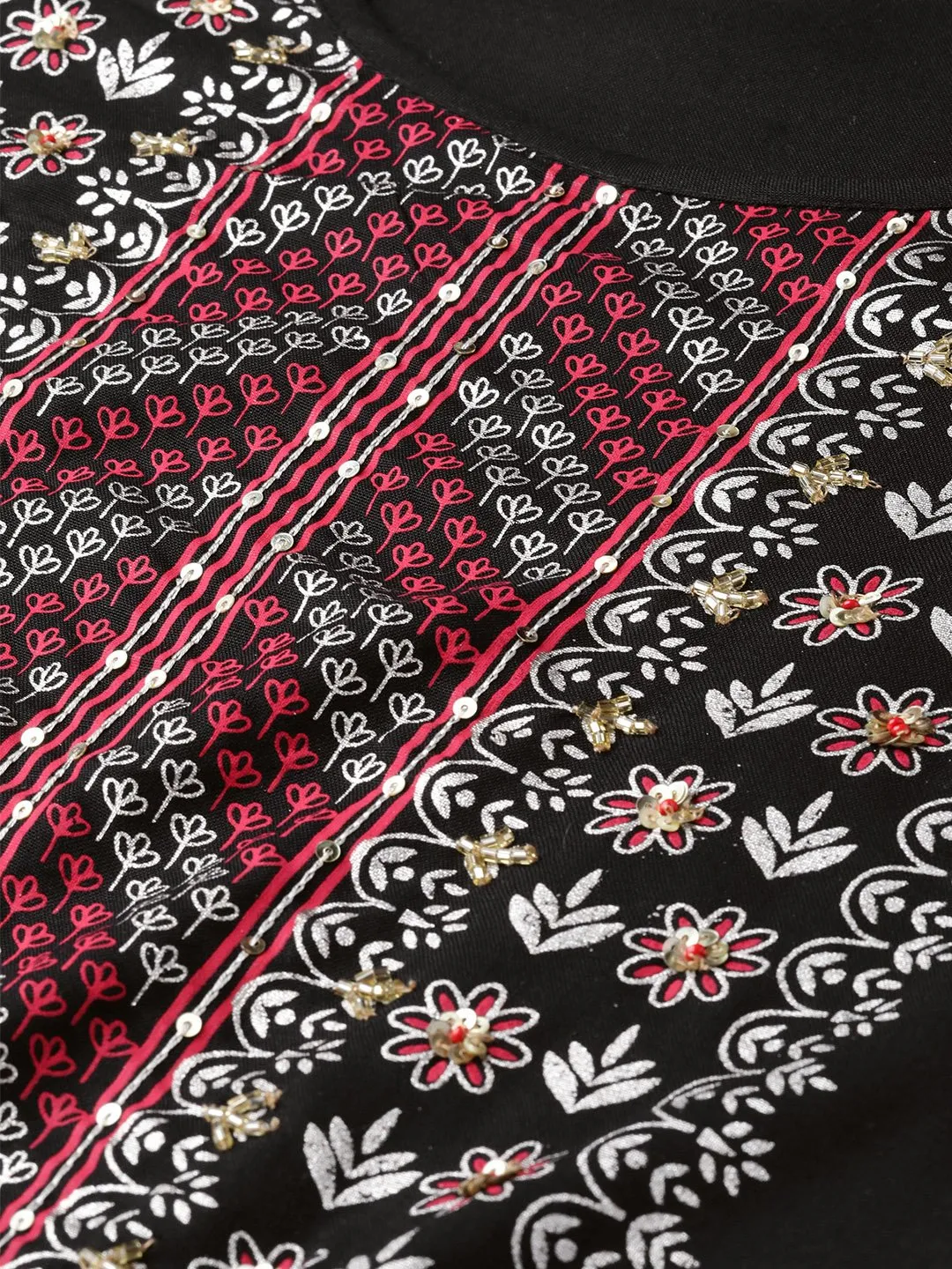 Ada - Embellished Black Kurta Set