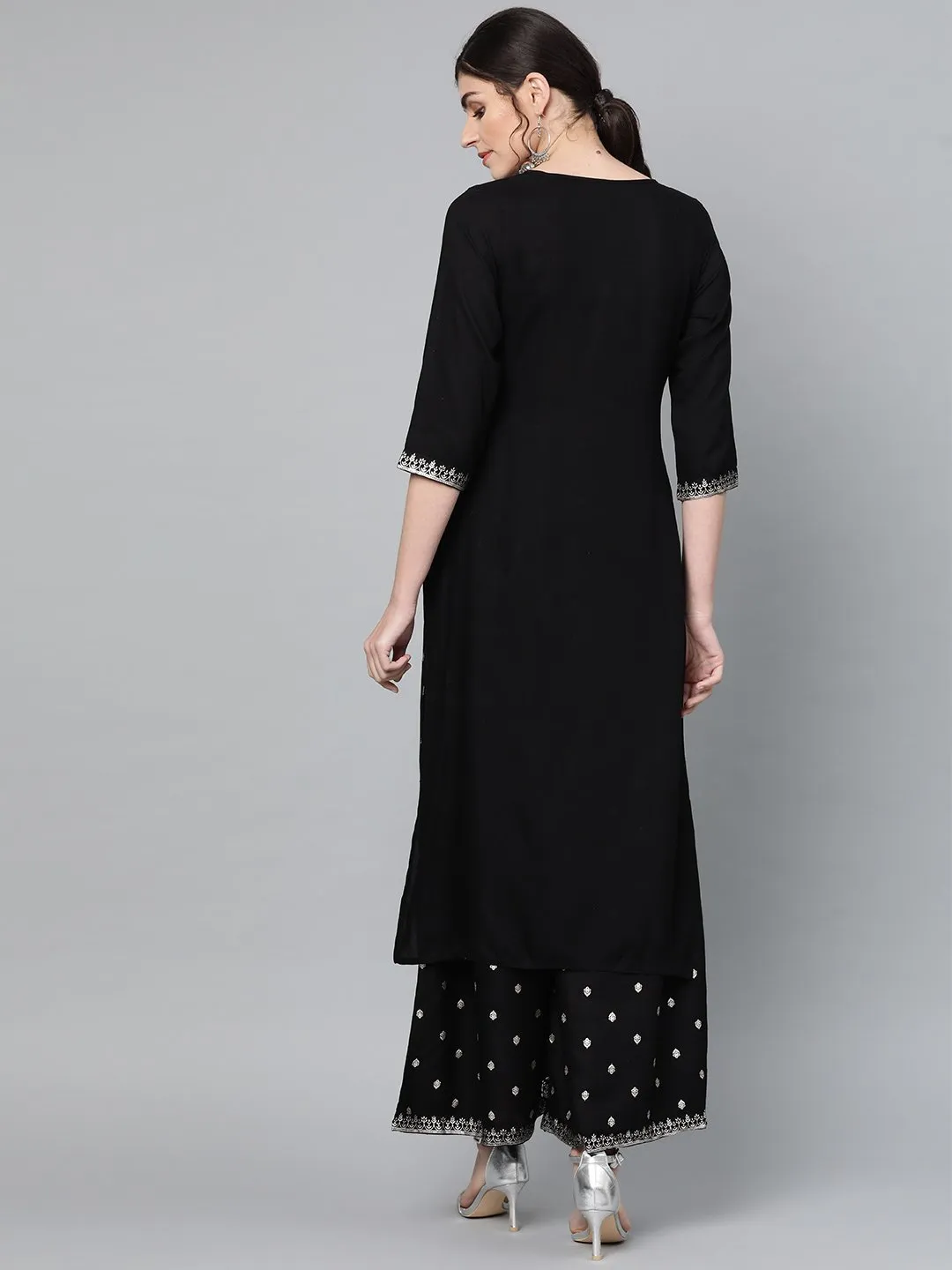 Ada - Embellished Black Kurta Set