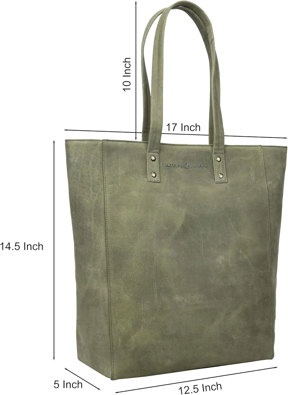 ANTONIO VALERIA Ava Leather Tote/Top Handle Shoulder Bag for Women