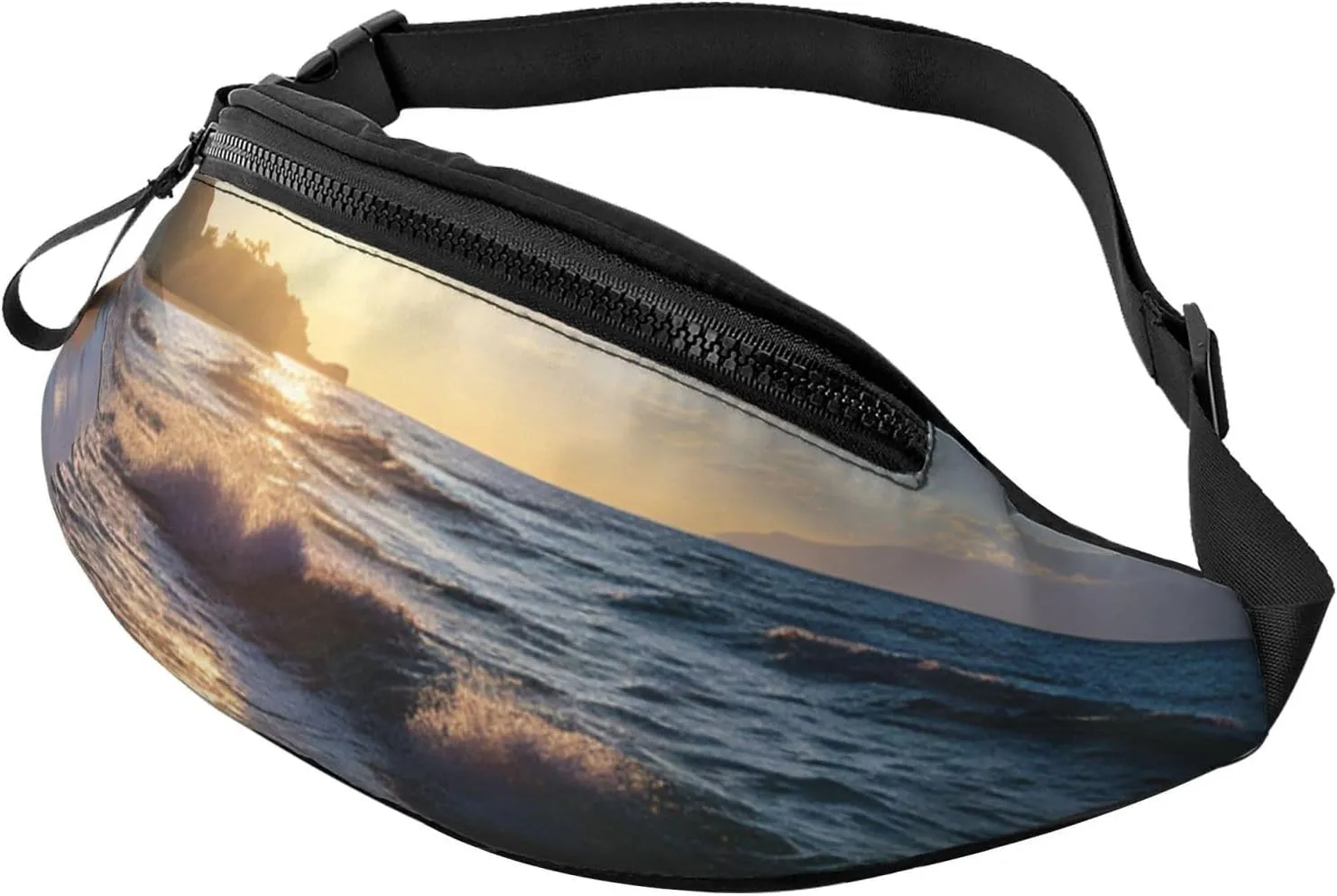Beach View Fanny Pack for Women Men Fashion Waist Pack Adjustable Belt Bag for Workout Running Travelling Casual Waist Bag