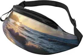 Beach View Fanny Pack for Women Men Fashion Waist Pack Adjustable Belt Bag for Workout Running Travelling Casual Waist Bag