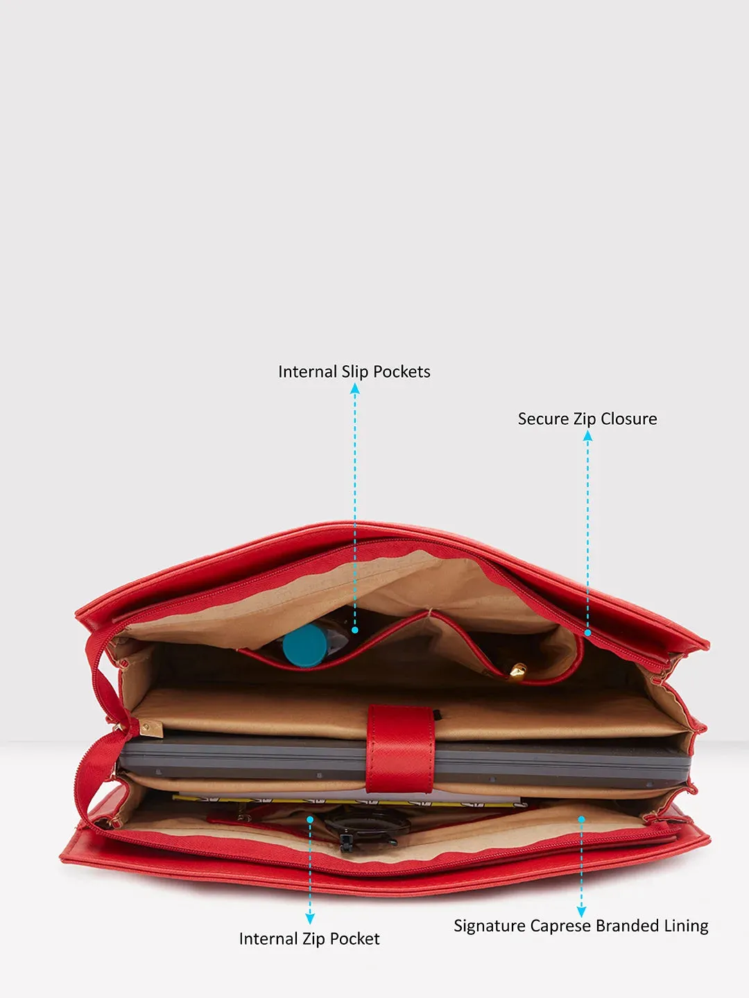 Caprese Demi Laptop Satchel Extra Large Red