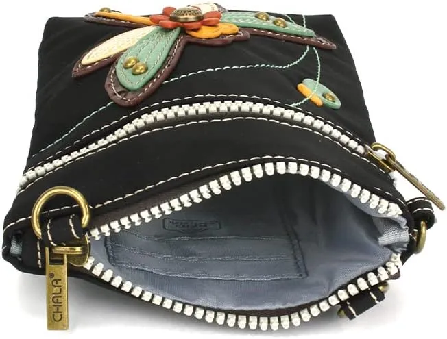 CHALA Crossbody RFID Cell Phone Purse - Women Nylon/Faux Leather Multicolor Handbag with Adjustable Strap Venture