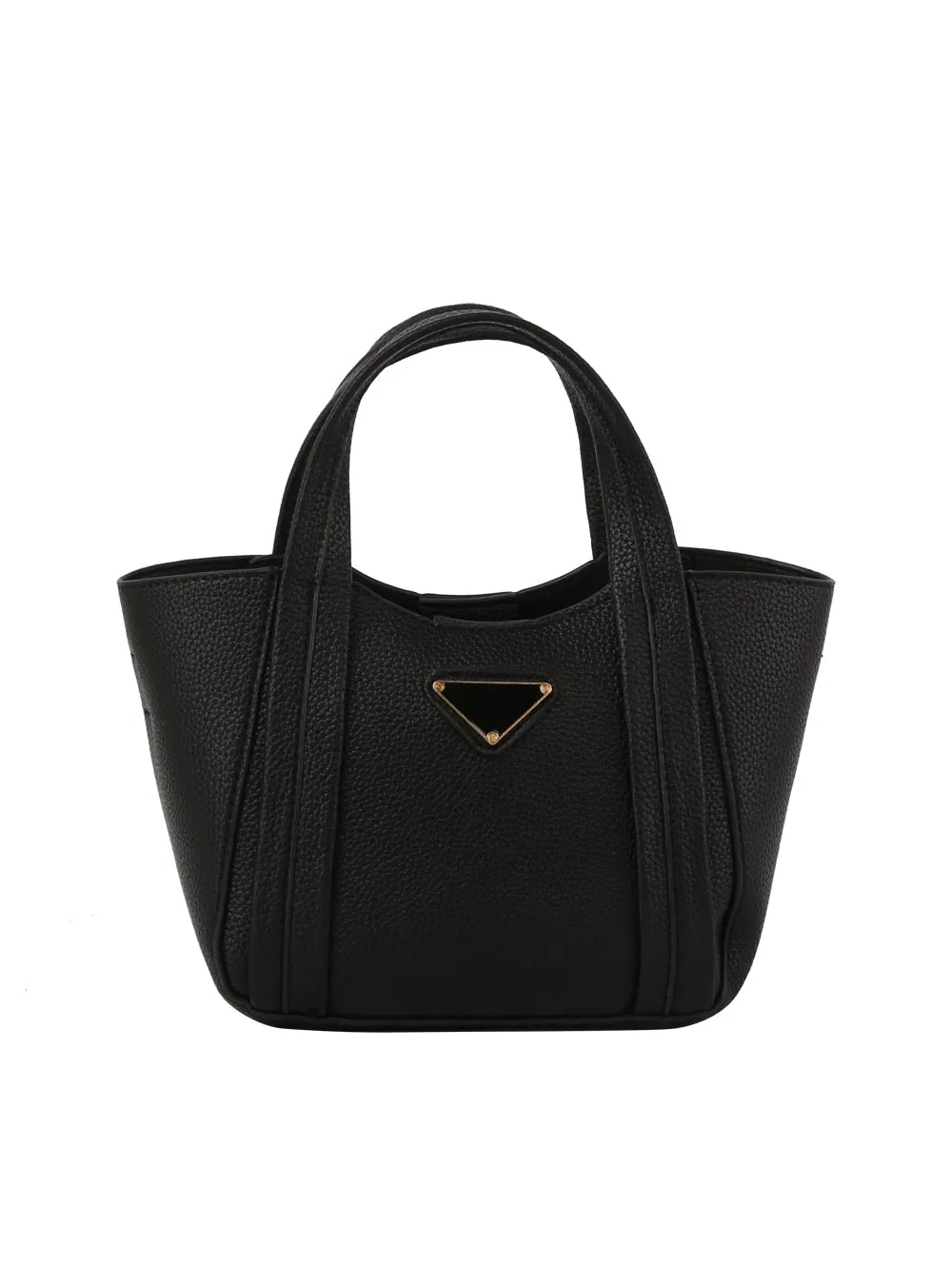 Classic leather tote bucket bag