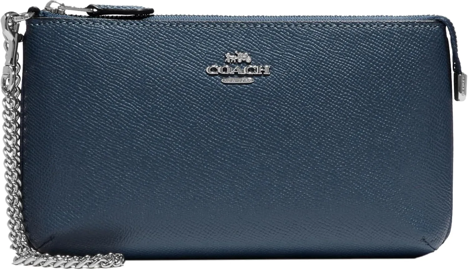 Coach Women's Crossgrain Leather Wristlet W Chain
