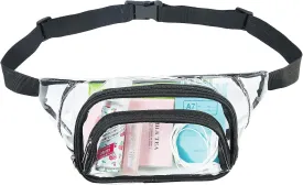 COVAX Clear Fanny Pack, Stadium Approved Clear Waist Bag, Fashion Clear Belt Bag for Stadium, Concerts, Festivals, Sporting Events