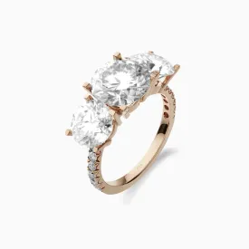 Diamond2 Three-Stone Ring with embellished band