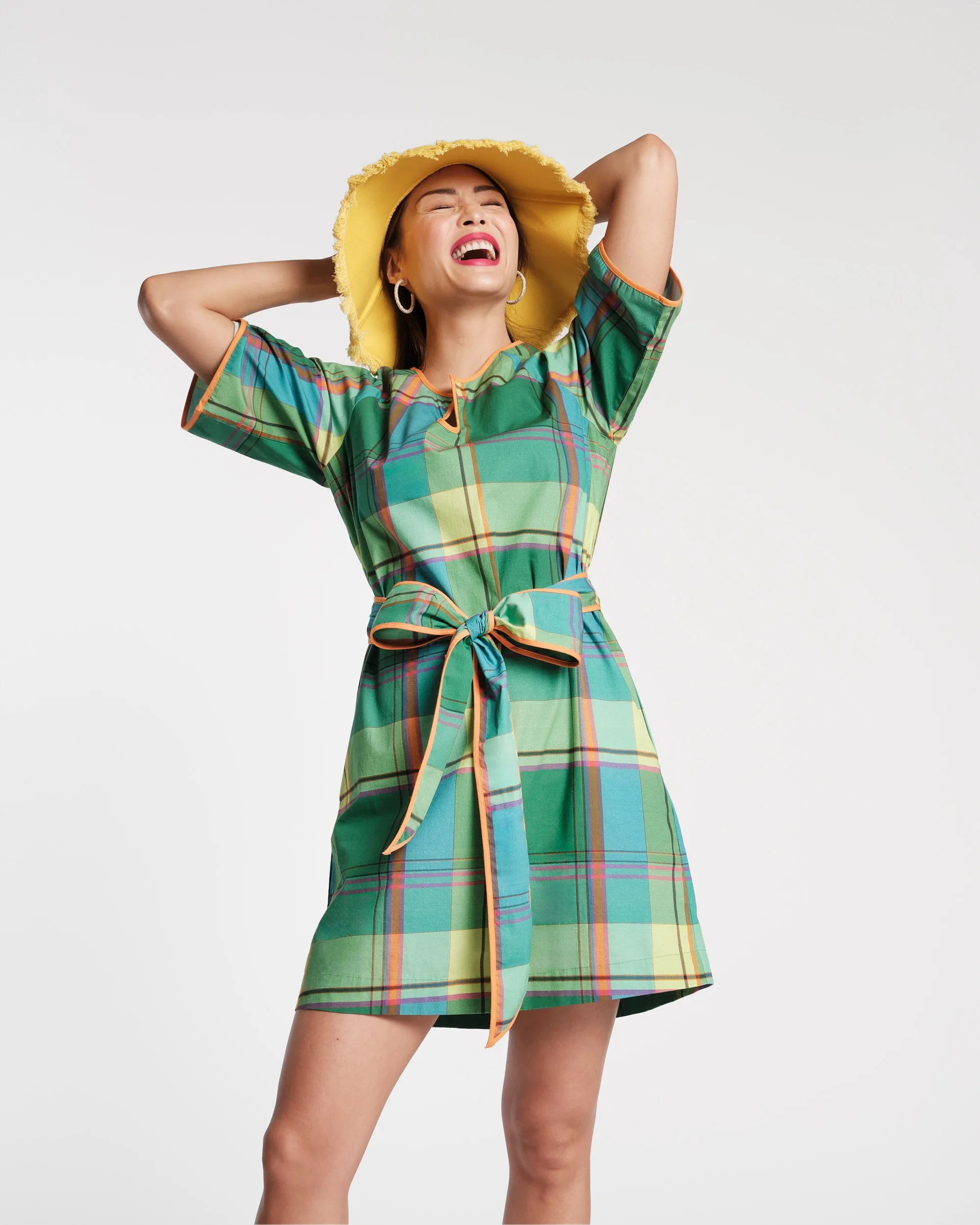 Doris Mini Dress Cotton Poplin Carter Madras Print