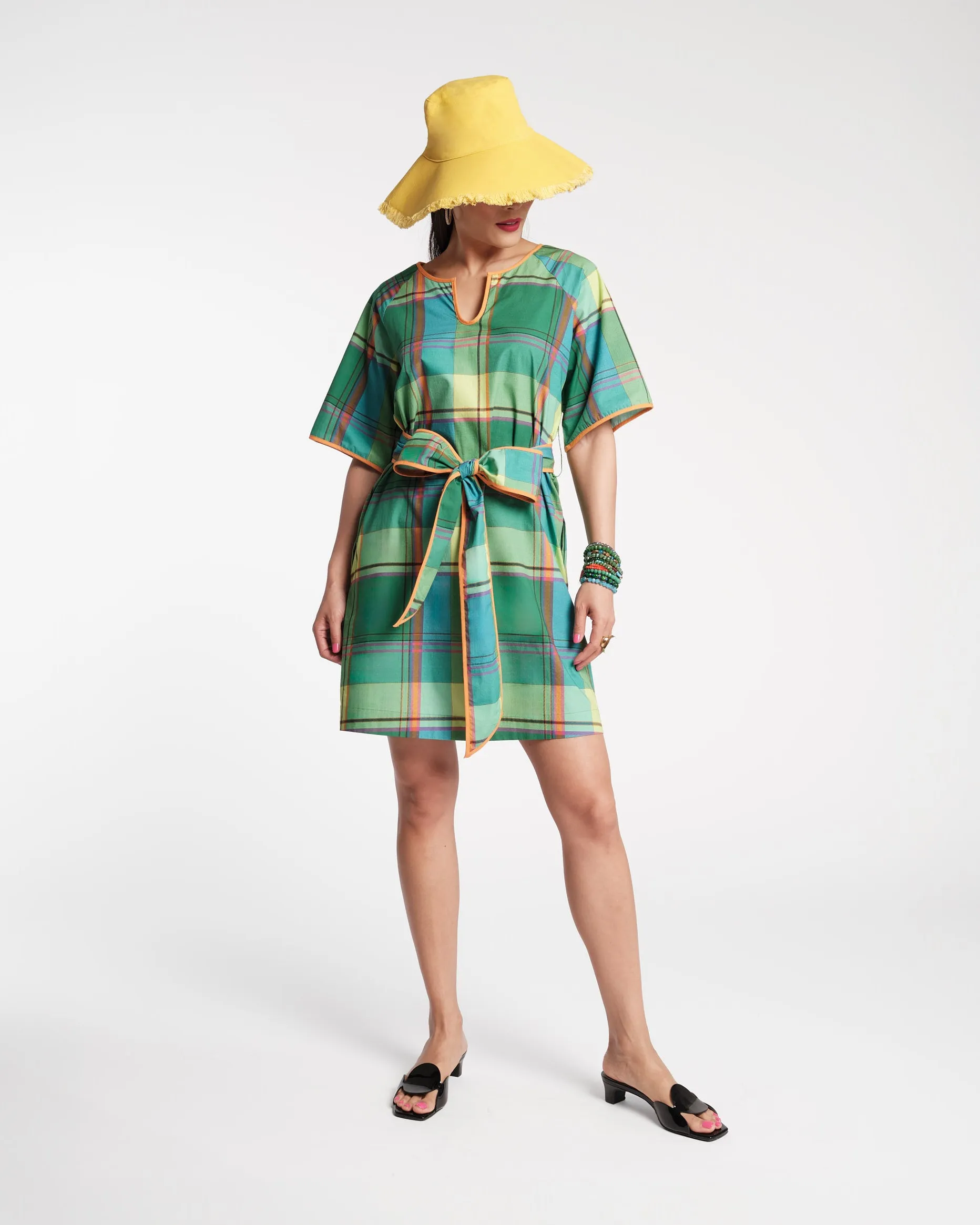 Doris Mini Dress Cotton Poplin Carter Madras Print
