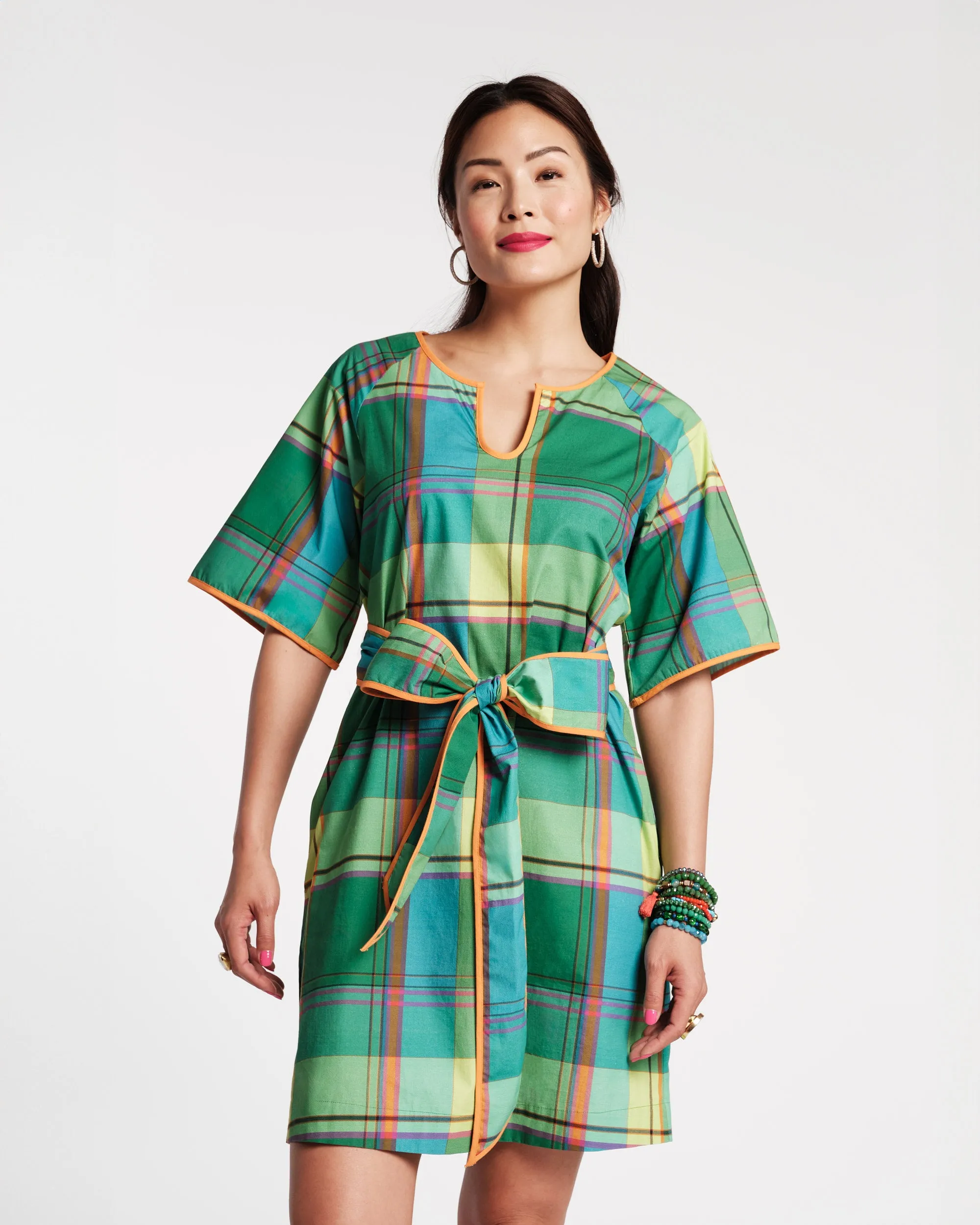 Doris Mini Dress Cotton Poplin Carter Madras Print