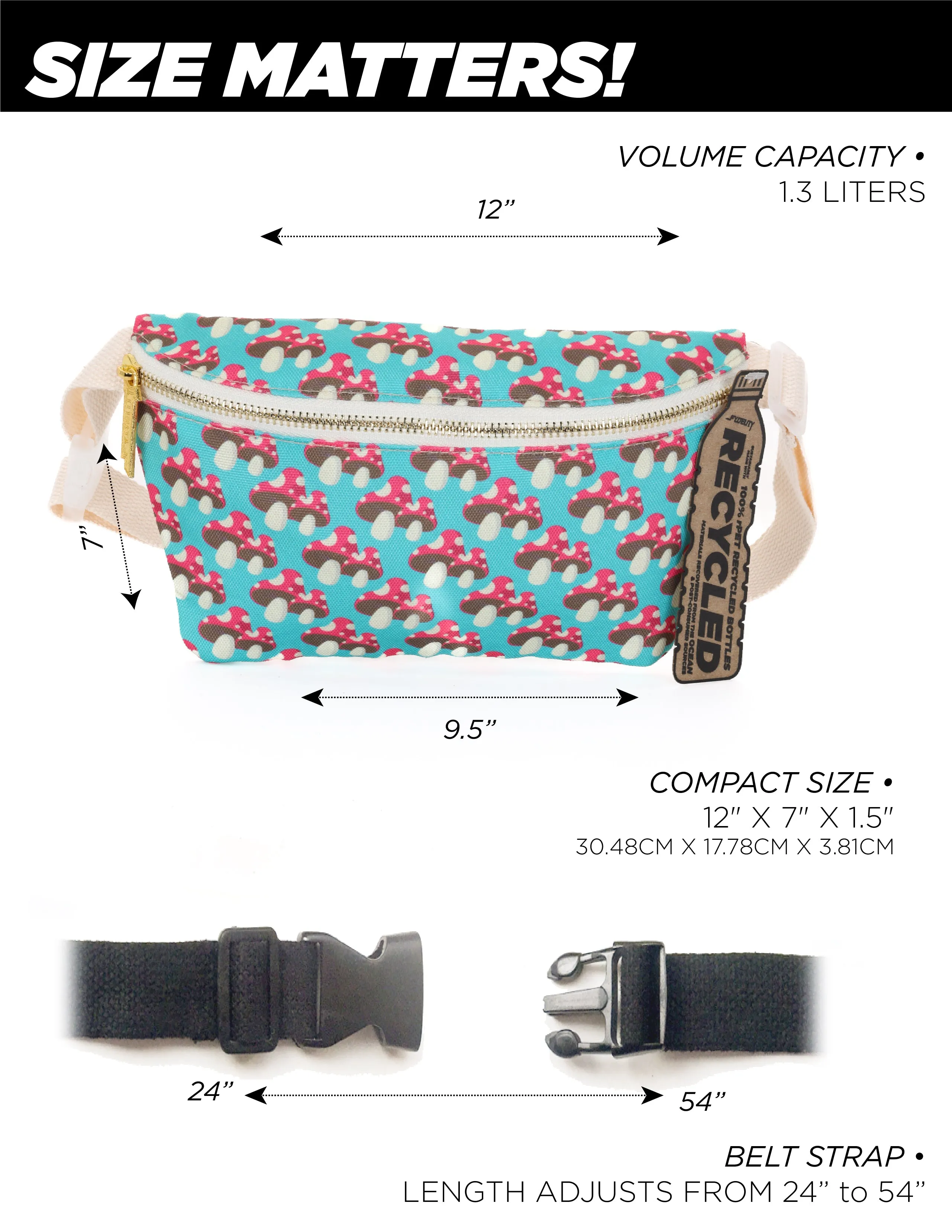 Fanny Pack | Slim | Recycled RPET | MushrooTwins