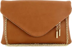 FashionPuzzle Oversized Envelope Clutch Evening Bag with Chain Strap