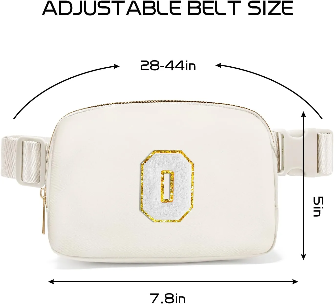 Gitus Birthday Gifts for 8 9 10 11 12 13 Year Old Girls Personalized Fanny Pack Crossbody Bags with Initial Letter Patch Belt Bag for Teen Girls Cute Trendy Stuff Travel Essentials (Ivory-O)