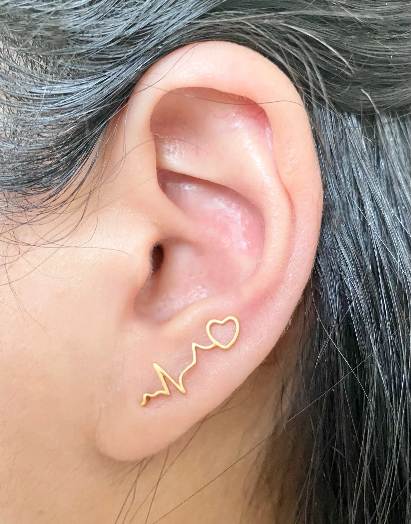 Heartbeat climber, Heartbeat earrings