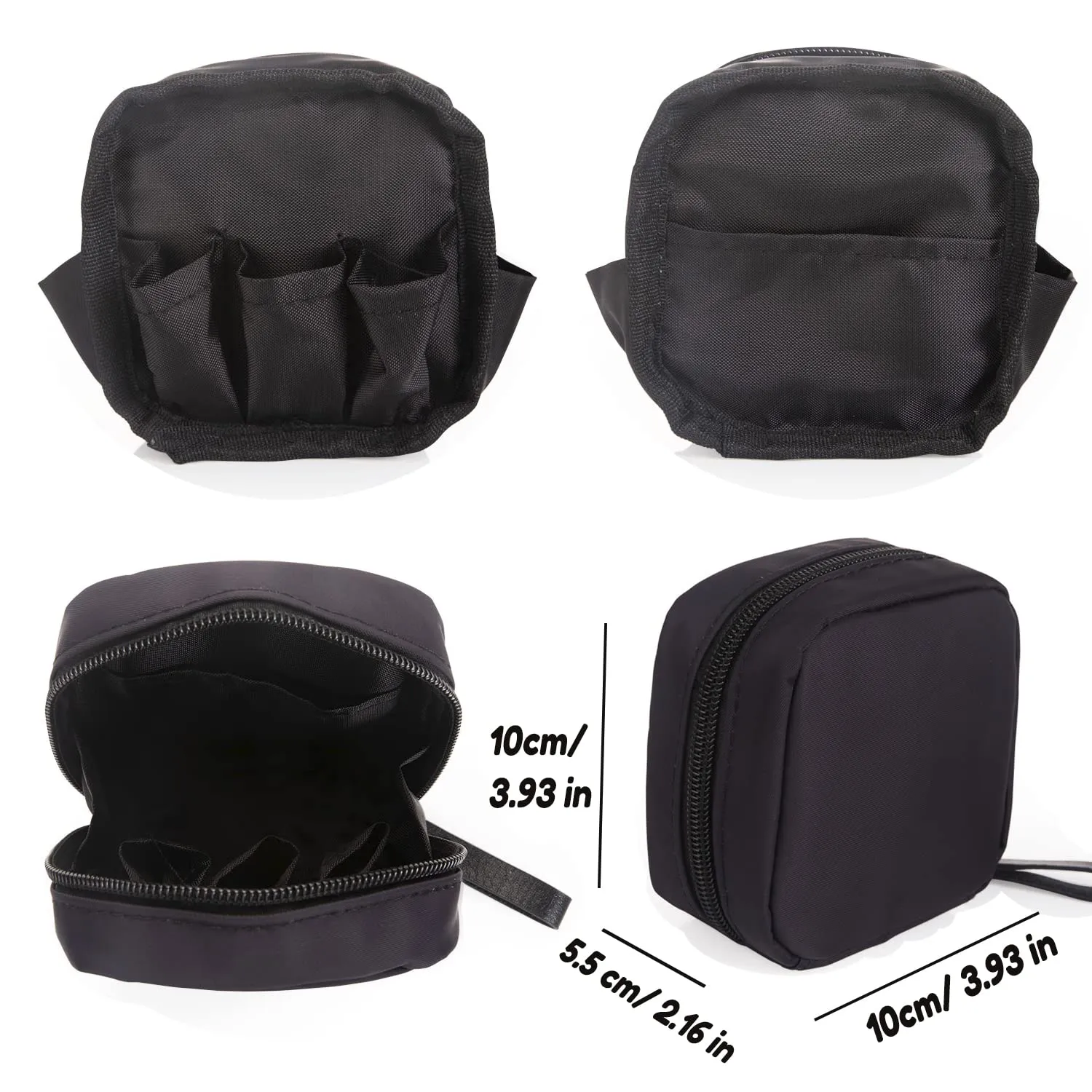 Hekyip Mini Cosmetic Bag, Travel Makeup Pouch, Portable Waterproof Cosmetic Pouch for Girls Women, Mini (Mini All Black)