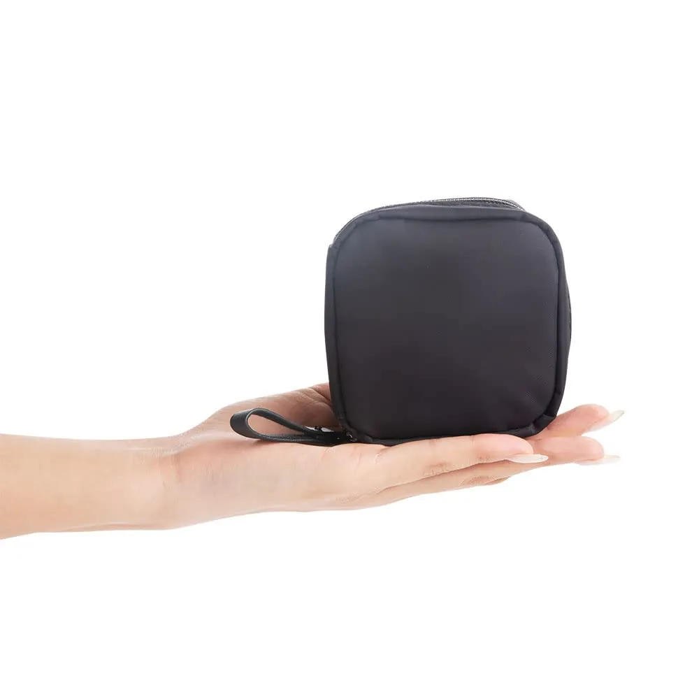 Hekyip Mini Cosmetic Bag, Travel Makeup Pouch, Portable Waterproof Cosmetic Pouch for Girls Women, Mini (Mini All Black)
