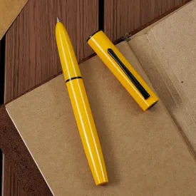 Hongdian C1 Fountain Pen Extra Fine Nib, Lemon Yellow & Classic Retro Design Metal Pen with Ink Converter