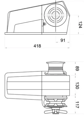 Italwinch Devon Windlass 1500W 12/24V 8/10mm Chain