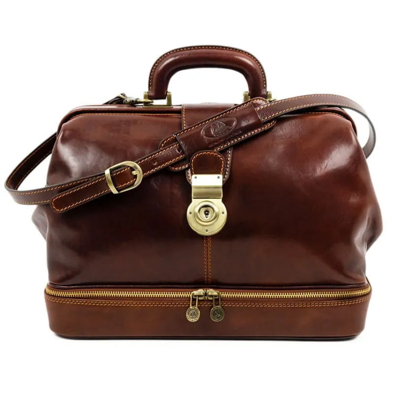 Large Full Grain Italian Leather Doctor Bag - Northern Lights