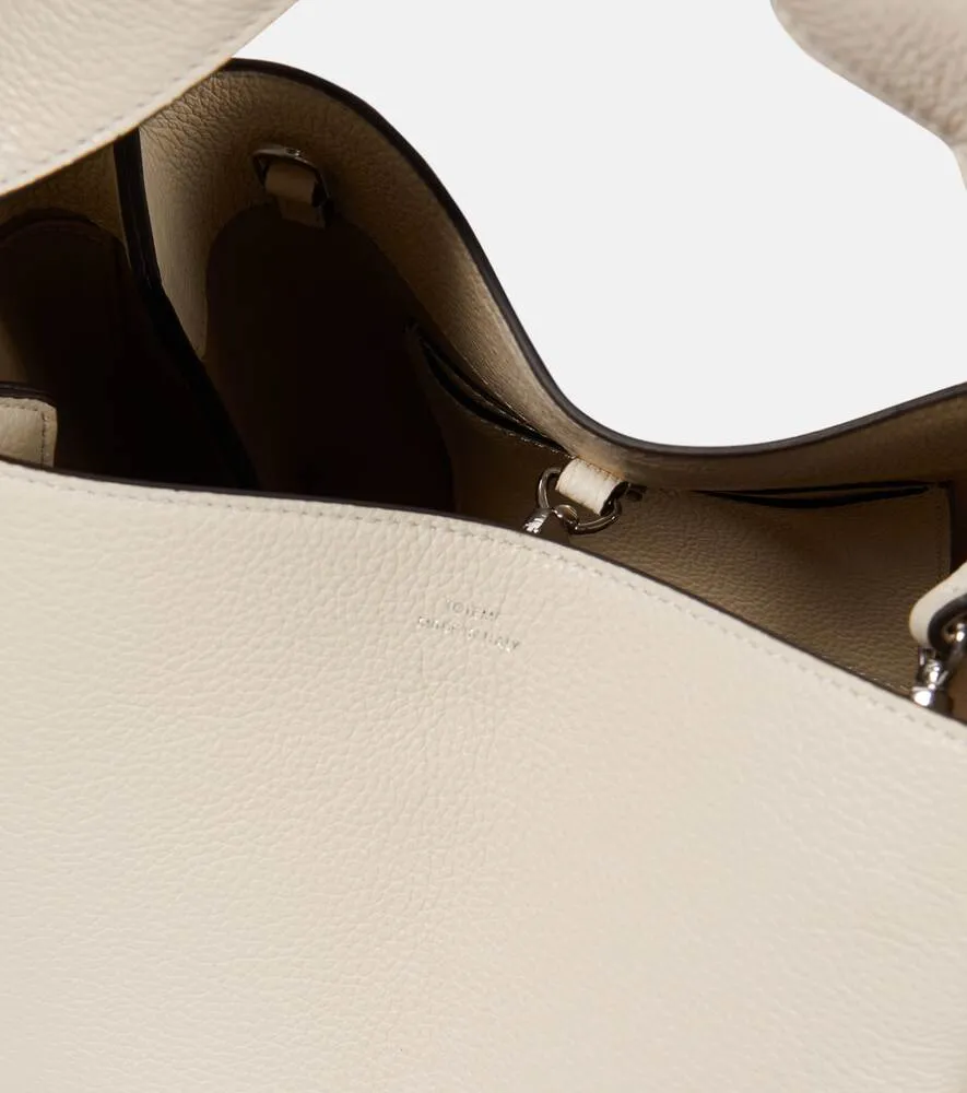 Leather bucket bag Toteme, white