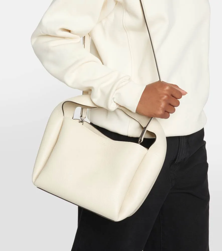 Leather bucket bag Toteme, white