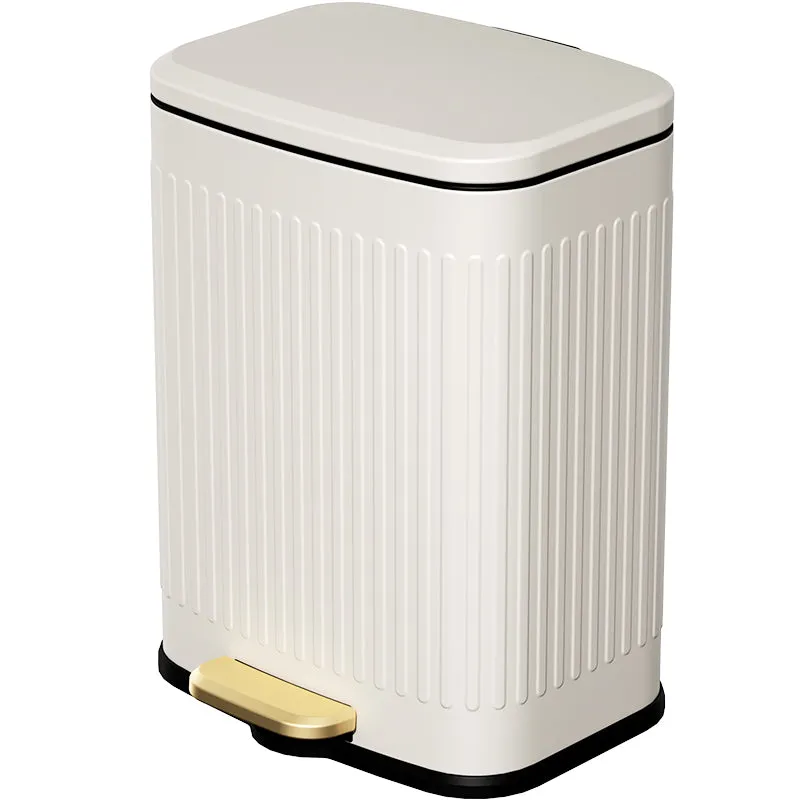 Metal Trash Can with Lid, 12L / 3.2gal Rectangle