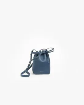 Mini Mini Calf Coated Bucket Bag in Blue