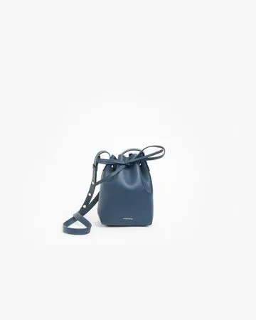 Mini Mini Calf Coated Bucket Bag in Blue