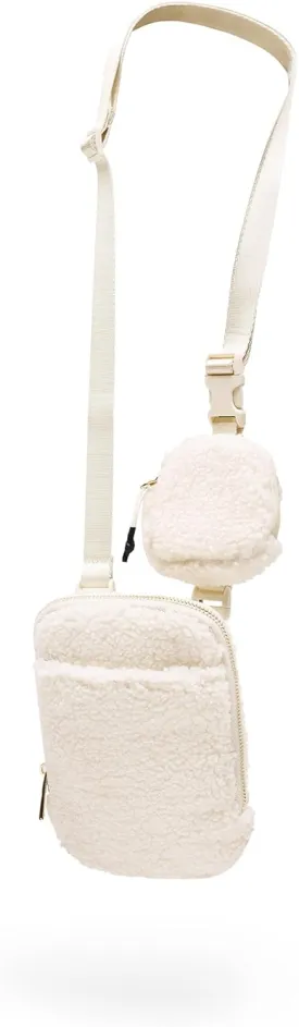 ODODOS Unisex Crossbody Bag with Removable Small Pouch Adjustable Belt Bag for Cell Phone Travel Workout Running Hiking