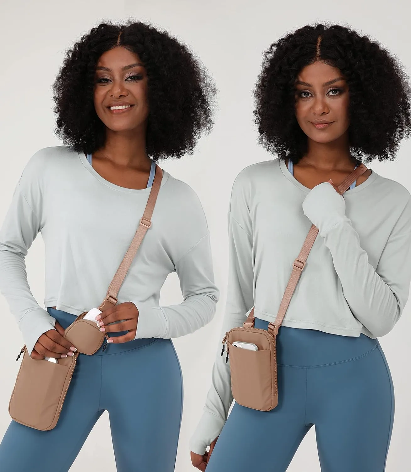 ODODOS Unisex Crossbody Bag with Removable Small Pouch Adjustable Belt Bag for Cell Phone Travel Workout Running Hiking