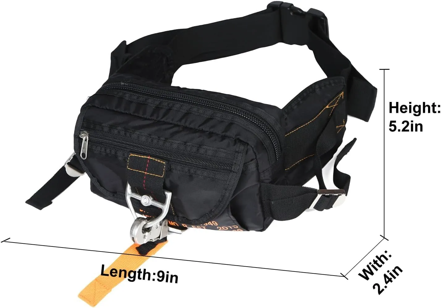 Parachute Buckles Rucksacks Small Deployment Bag Belt Bag Tactical Military Waist Fanny Pack (Black)