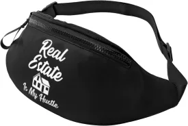 Real Estate is My Hustle Waist Bag Men's and Women's Adjustable Travel Chest Pack Outdoor Running Waist Bag