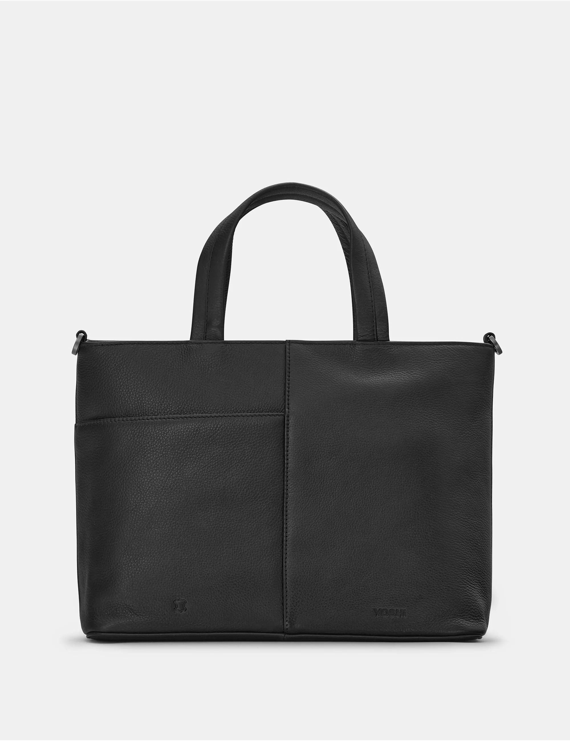 Sunflowers Black Leather Multiway Grab Bag
