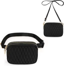 UTO Fanny Pack for Women 5 Ways Convertible Chest Bag Waterproof Fashion Lightweight Travel Waist Pack Purse