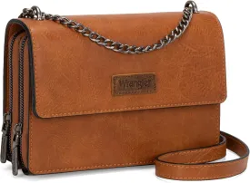 Wrangler Flap Crossbody Purse for Women Shoulder Bag Vintage Wallets with Chain Strap