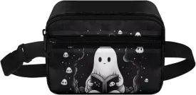 Xpyiqun Halloween Ghost Fanny Pack for Girls Small Crossbody Bags Cute Kids Casual Sport Mini Waist Bag Teen Girls Sling Chest Bag Adjustable Shoulder Strap Belt Bag for Running Workout